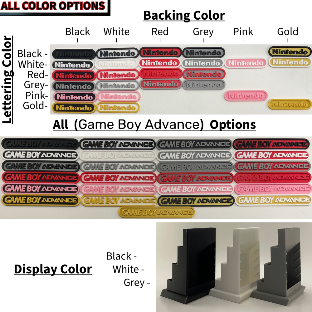 Game Boy Advance System Display/Stand/Holder - DISPLAY ONLY (Customize Colors)