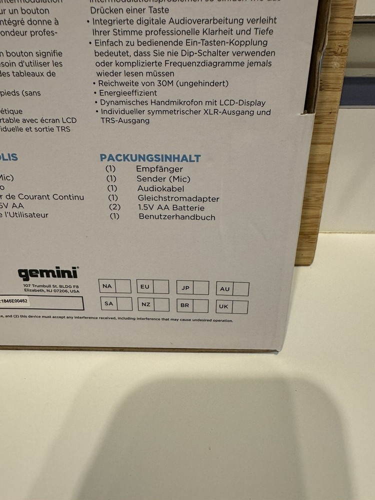 Gemini GDX-1000M Digital Wireless Microphone system