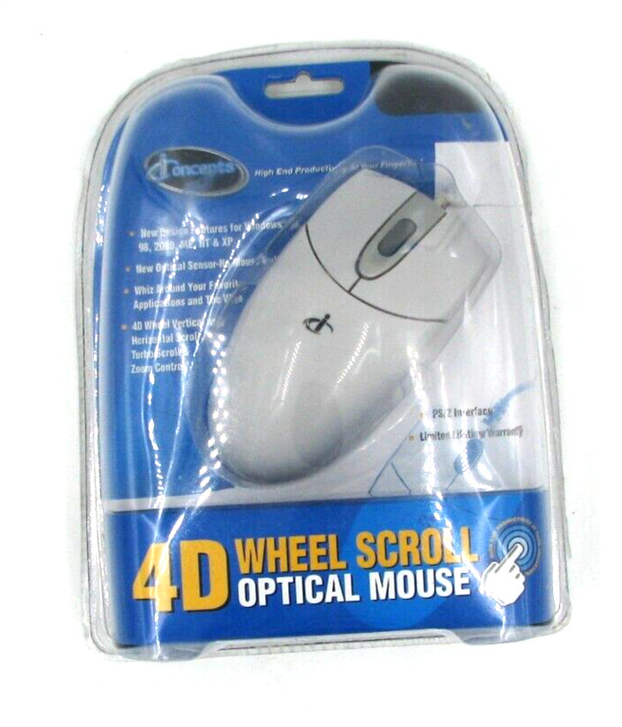 iConcepts PC 4D Wheel Scroll Mouse PS/2 Interface