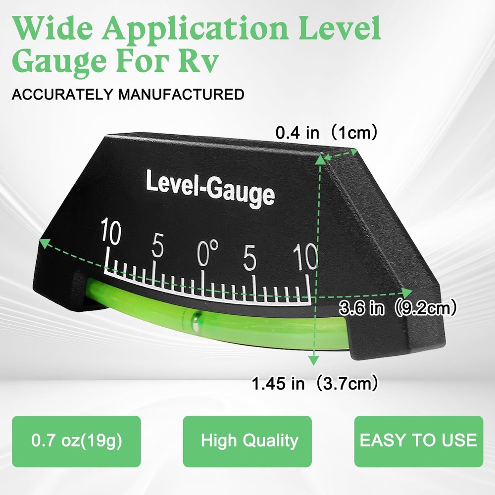 2 Pack Level Gauge for Rv, Rv Bubble, Camper 0-10°Level