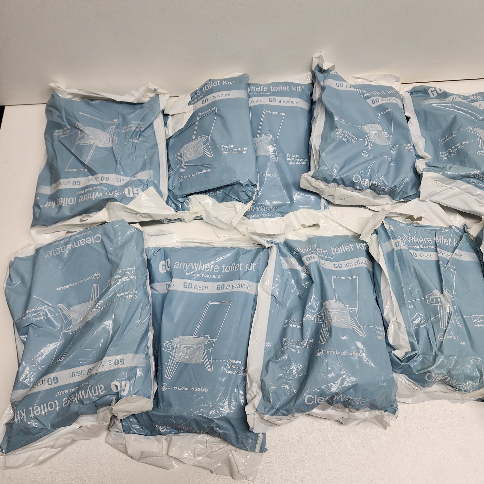 U.S. G.I. GO ANYWHERE SANITARY TOILET KIT BAGS, 10 PACK