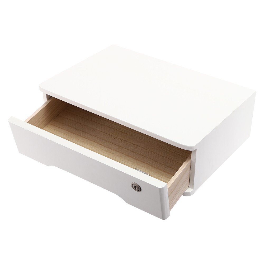 Desktop Storage Box, Desktop Storage Organizer With Lockable Drawer Home Office