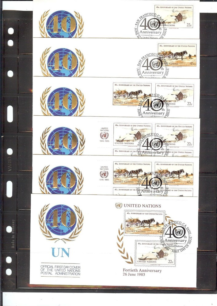 1985 40th Anniversary FDC's (Singles, Combo, MI4's  & SS) - SF Cancel - (233)
