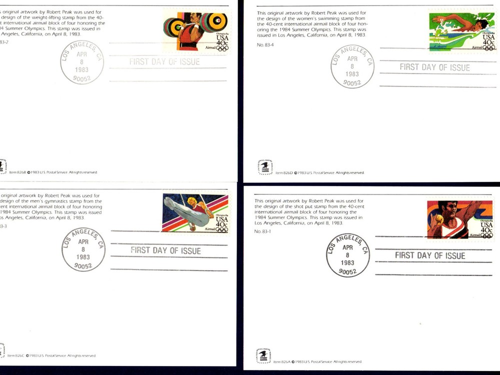 #C105 - C108 Summer Olympics FDC Maximum Cards