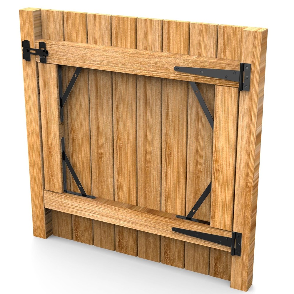 Fence Gate Frame Kit with 8 inch Hinges and Gate Latch, Includes Corner Brace...