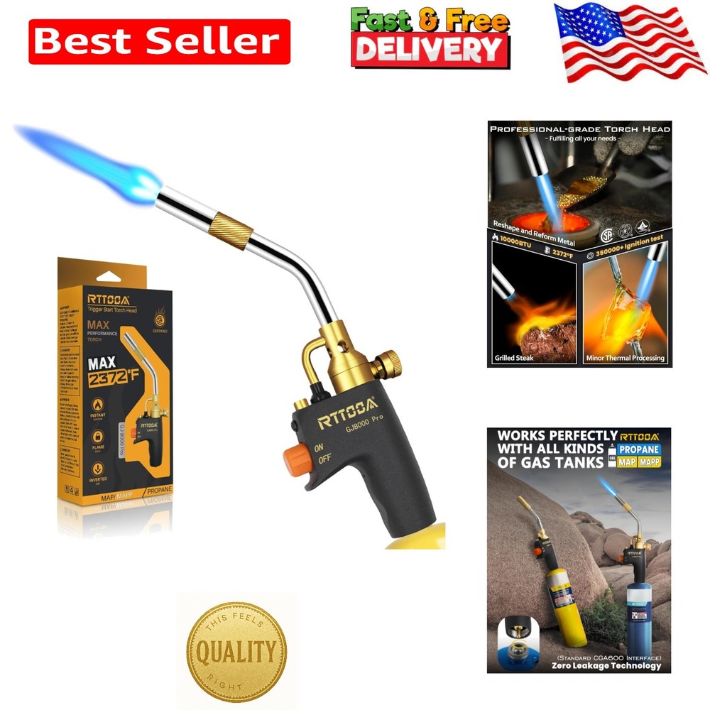 Lightweight High Intensity Propane Torch - Perfect for Soldering & Cooking