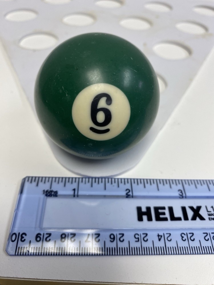 Vintage No. 6 Solid Green Pool Ball Billiard