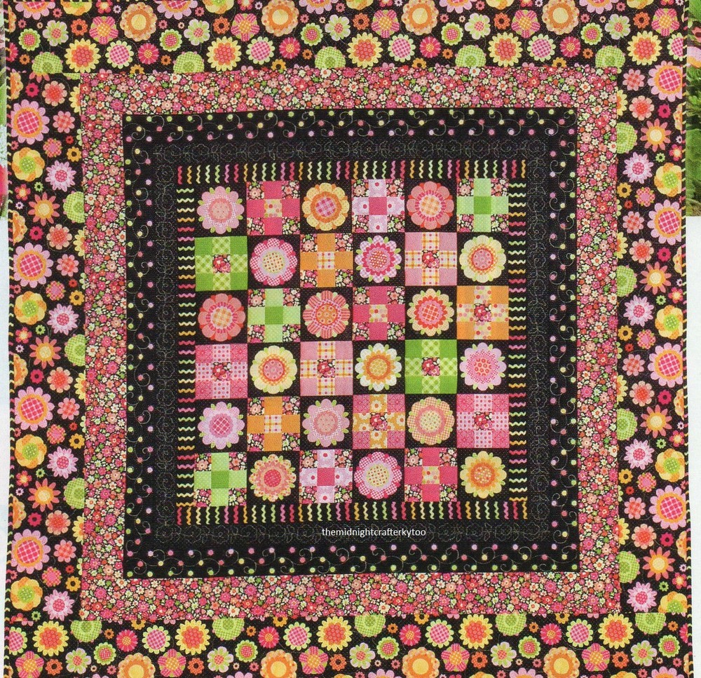 Fun Flower Nine Patch Quilt Pattern Pieced HH