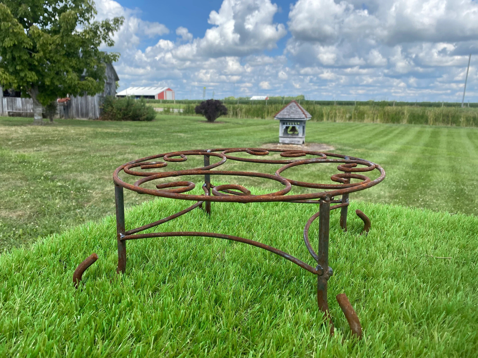 Large 13.5" Wrought Iron Plant Stand - Statue Riser - Pedestal