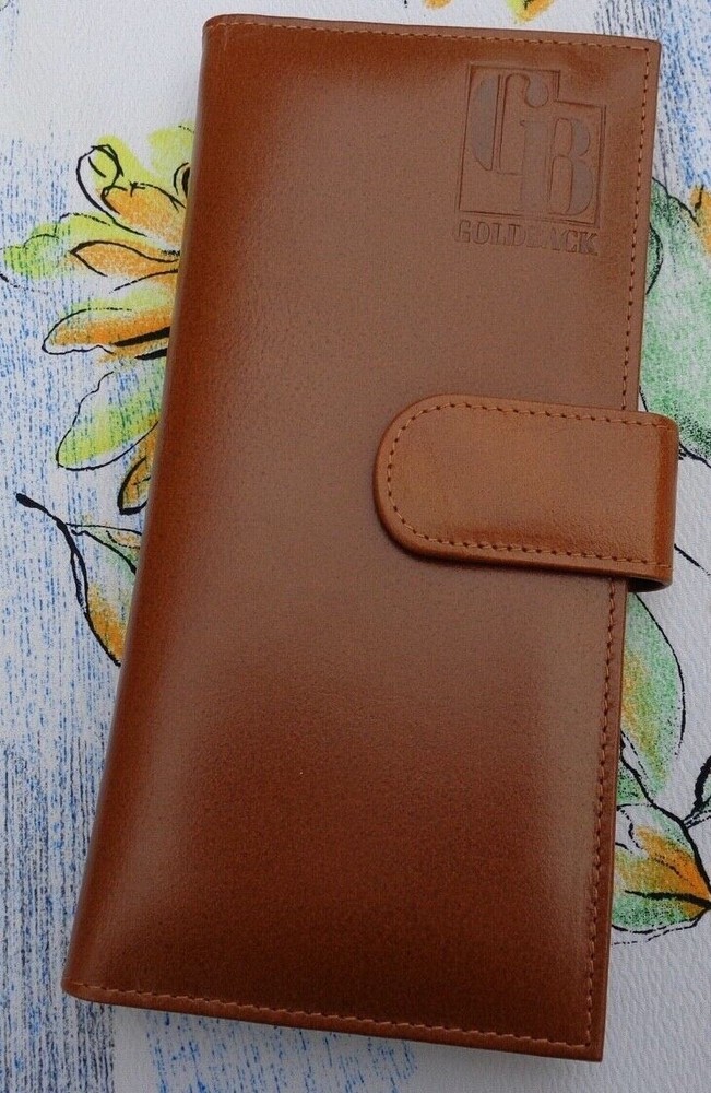 Custom Brown Leather GoldBack Wallet