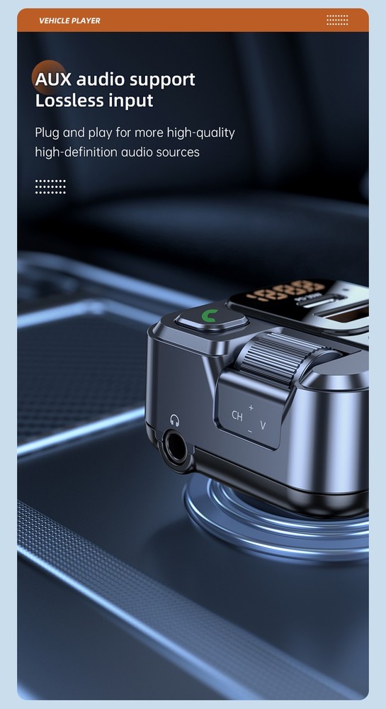 Car Wireless Bluetooth FM Transmitter MP3 Player USB Car Fast Charger Adapter