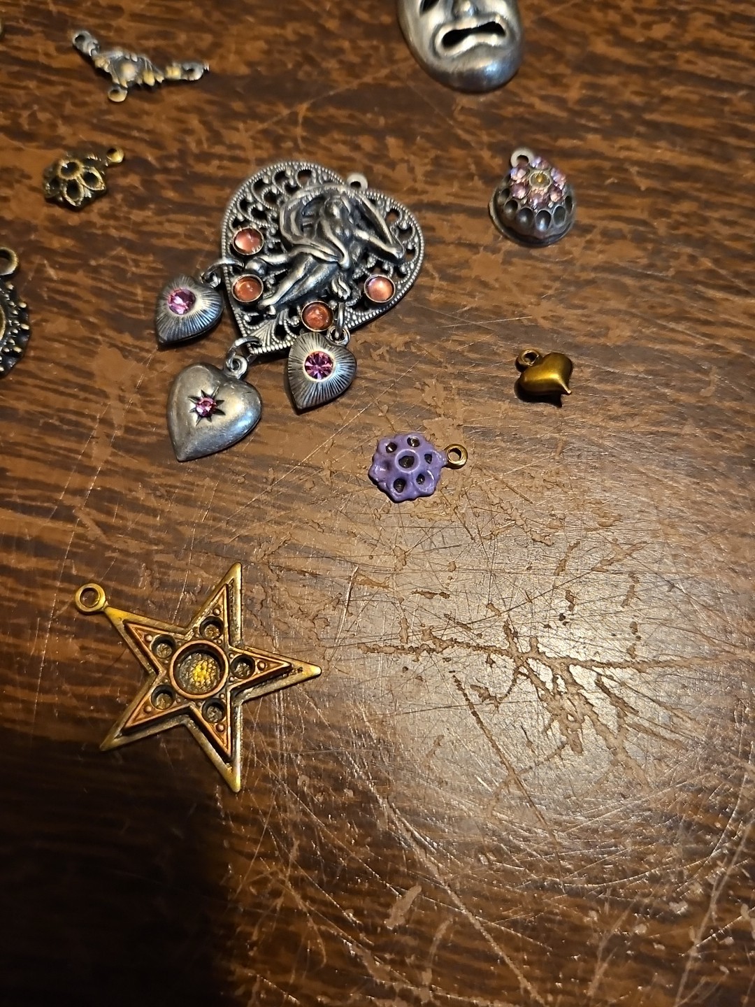 Lot Of 50 Mixed Parts Pcs France Vintage 60s Brass Stampings Findings Jewelry 18