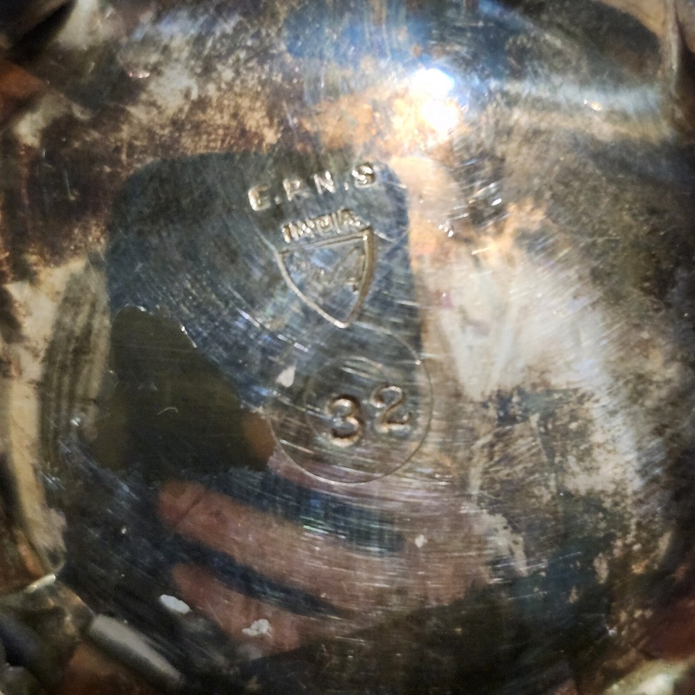 Vintage Individual Coffee Tea Pot EPNS India Etched Teapot Silverplate