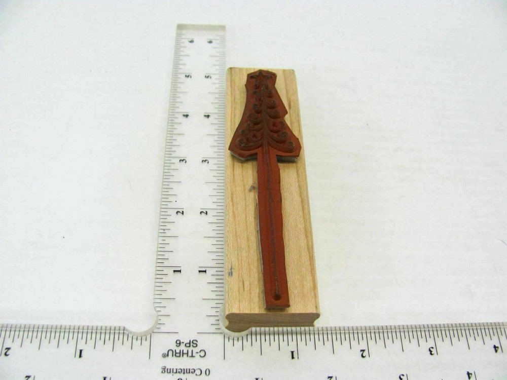 Tall Christmas Tree Rubber Stamp - Stamp Set A346