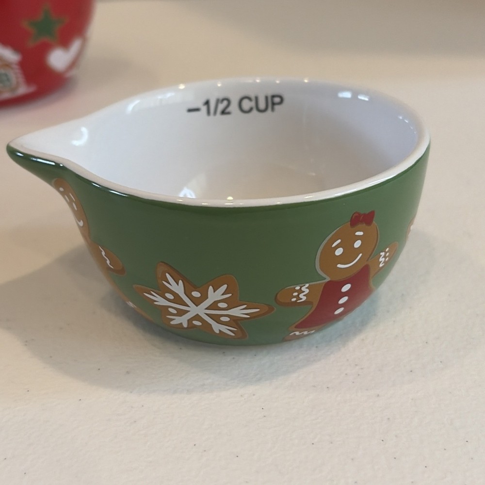 Christmas 4pc Measuring Cup Set Ceramic by Holiday Time