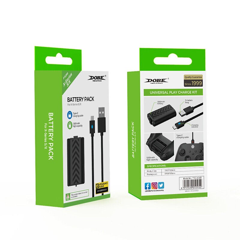 Large Capacity 1200mAh Battery Pack W/ Cable For Xbox Series S/X Controller