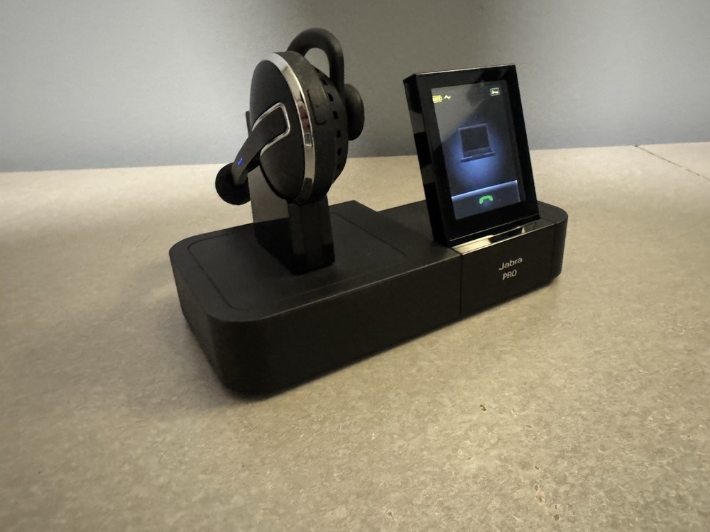 Jabra PRO 9470 Mono Flex Wireless Desk PC Phone Headset w/ Docking Base Tested