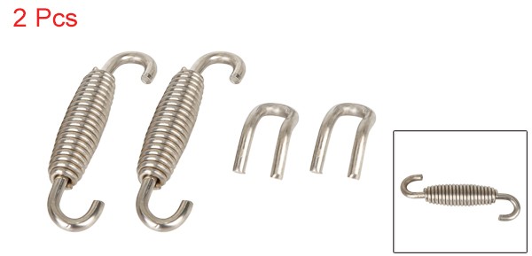 TWO Exhaust Pipe Spring Pull Hook Universal