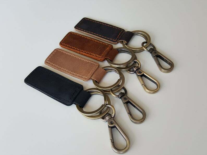 Personalized Keychain, Customized Leather Keychain