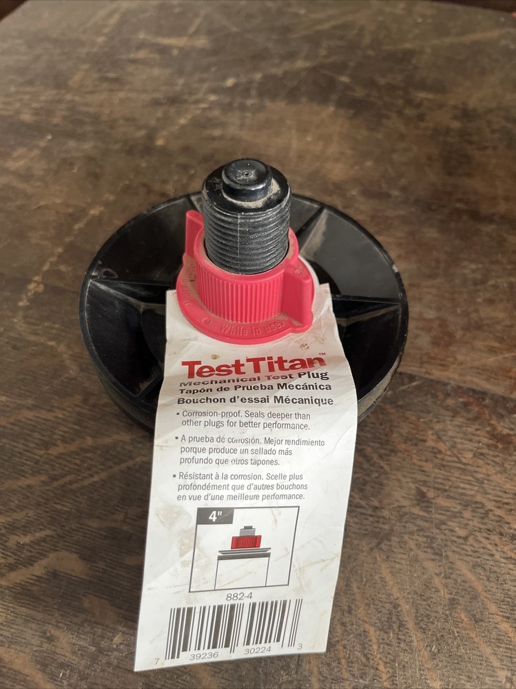 Test Titan Mechanical test plug 4" #882-4 New Drain Plug