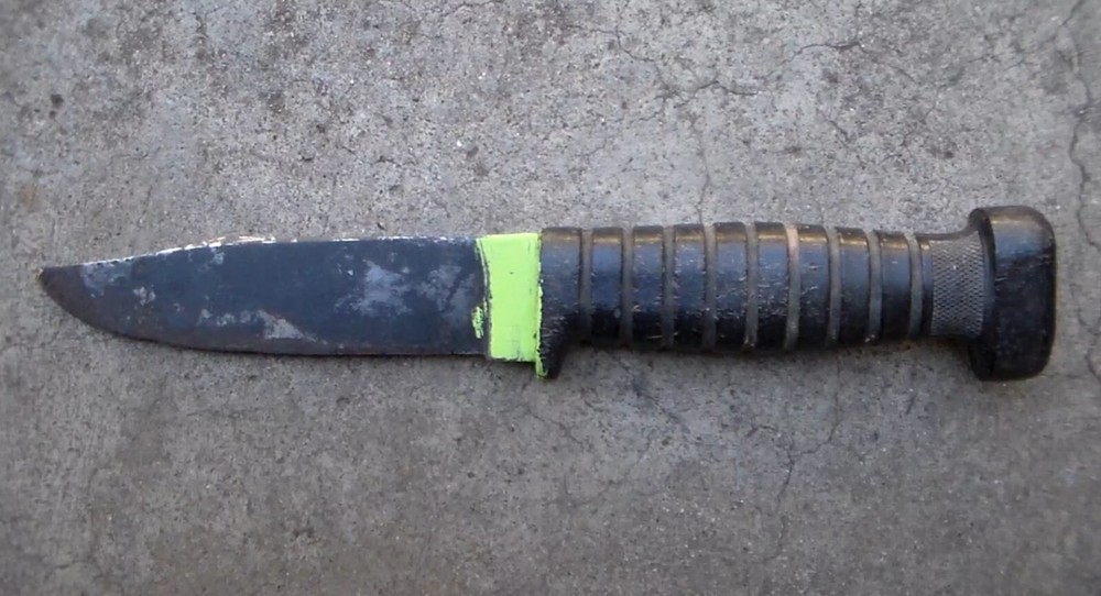 Old Relic WW2 era USN / Navy Mark 1 Combat Fighting Knife "COLONIA" Made (USED)