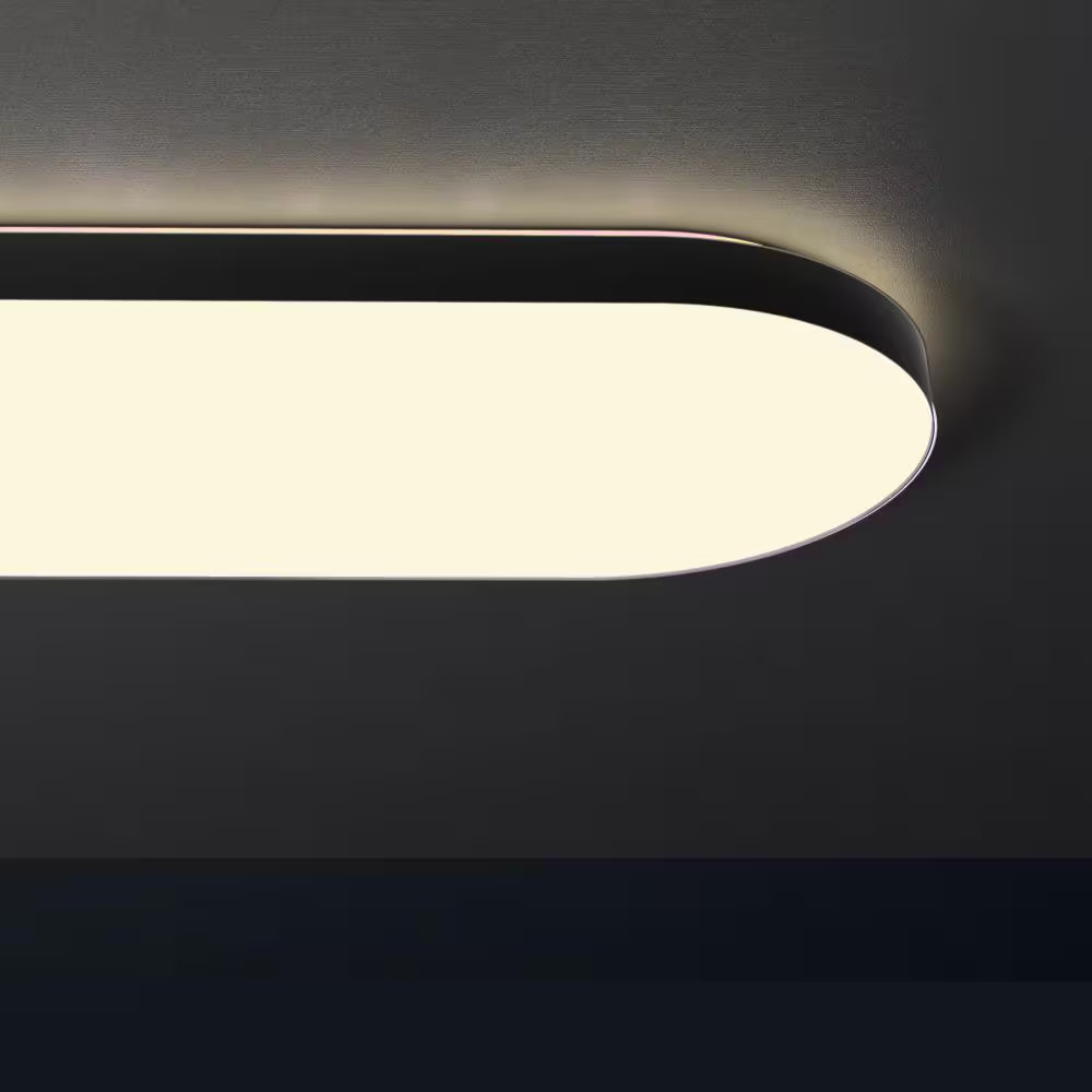 26 In. Oval Capsule Smart Black Multi-Color Wifi Selectable LED Flush Mount Ceil