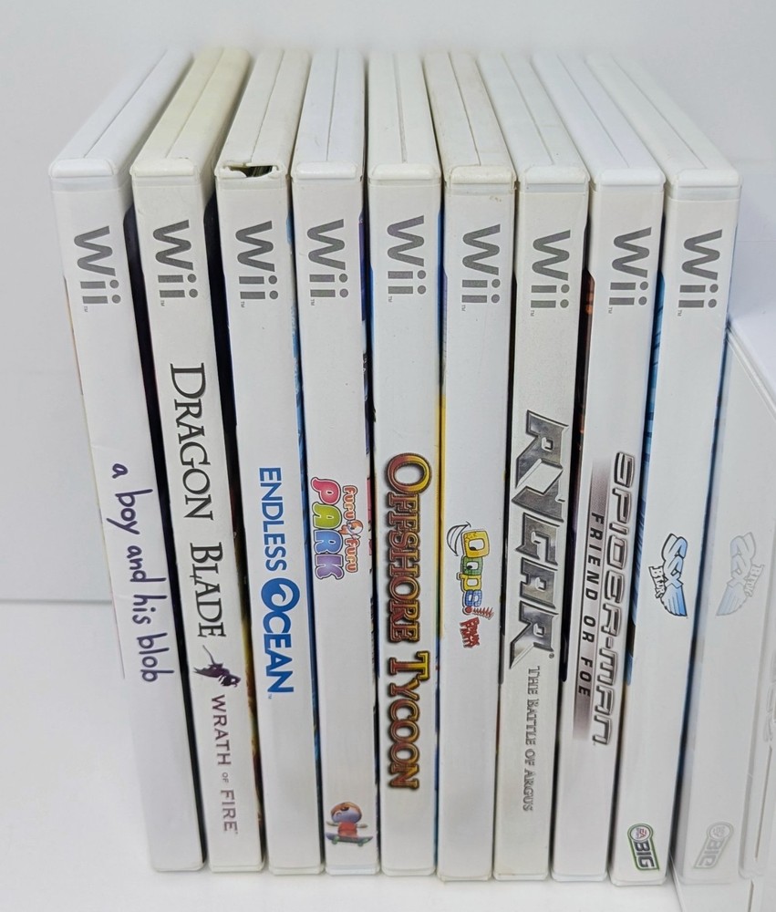 Nintendo Wii White Console GameCube Compatible Bundle w/ 10 Games - Tested!