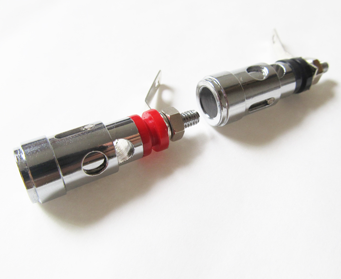 1 pair Spring Loaded Type Speaker AMP Terminal Binding Post Nickel Plated R+B