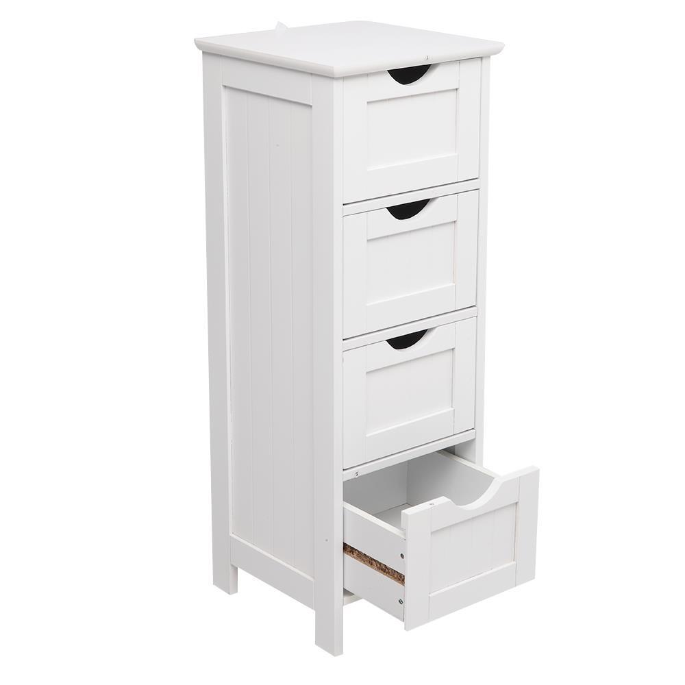 FCH 4-Drawers Bathroom Floor Cabinet Storage Organizer Free Standing Cabinet