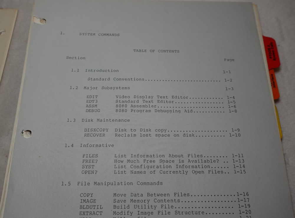 PTDOS 1.4 Processor Technology Disk Operating System 1977 Original User's Guide