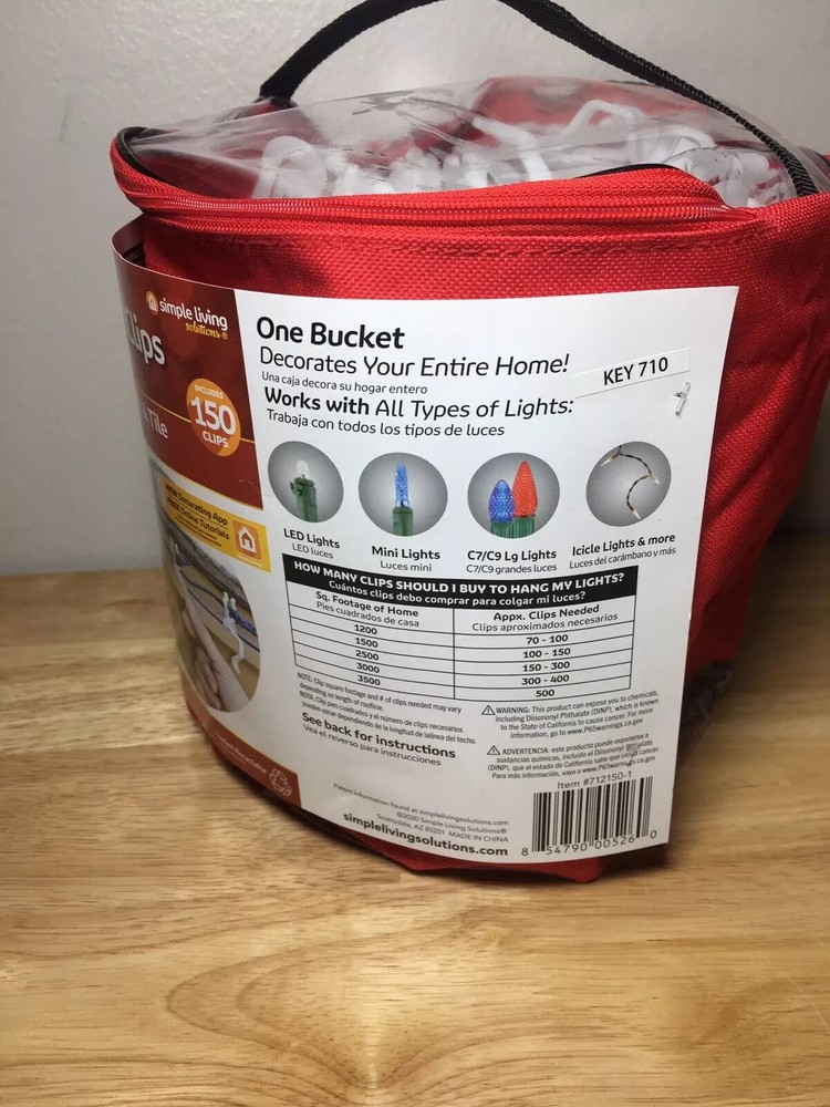 Simple Living Solutions Universal Light Clips 150 pk