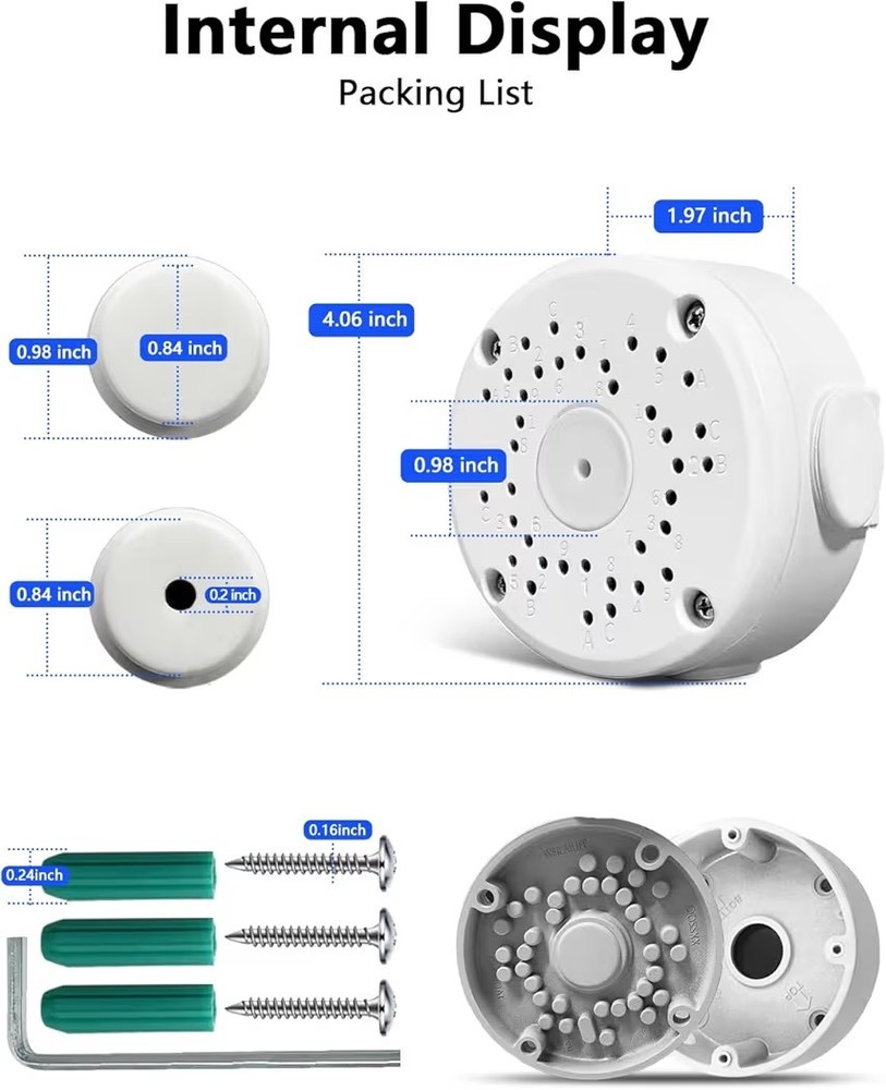 Compatible with Bullet Cameras Universal Bullet Security Camera Base Junction Bo