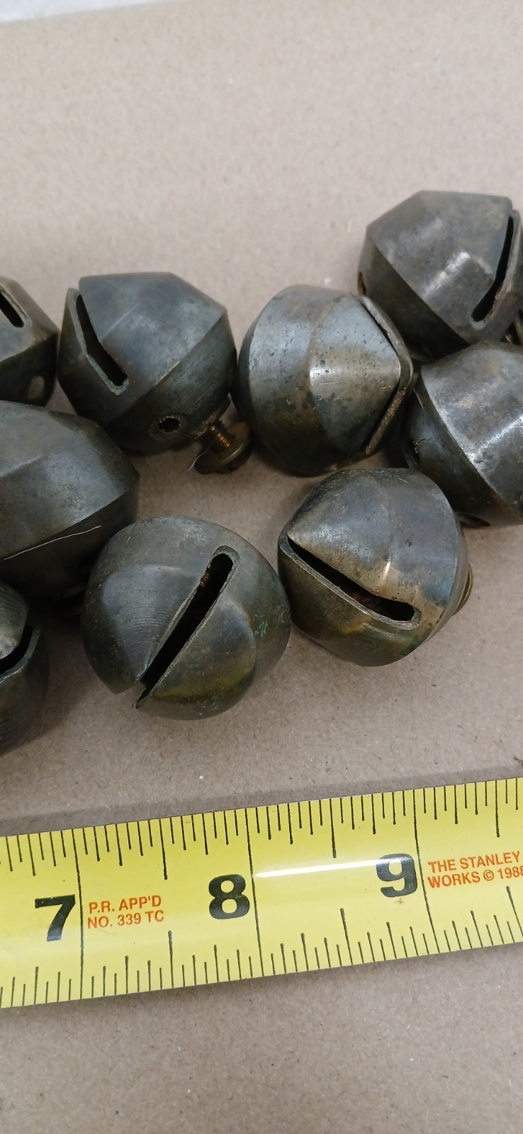 Lot of 19 Vintage Brass Sleigh Bells: Jingle Bells Christmas Decor Horse Harness