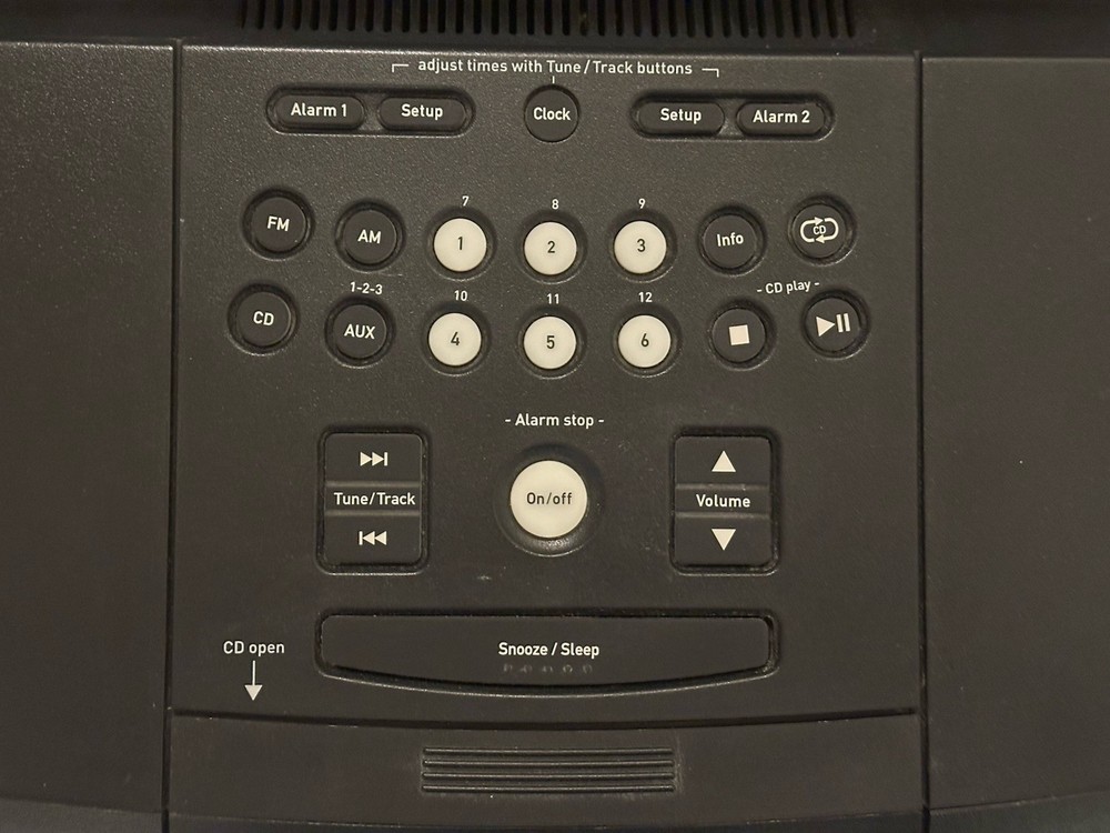 Stereo Clock Radio 40-Watt Microsystem Audio: NO CD Player. Bluetooth; Boston