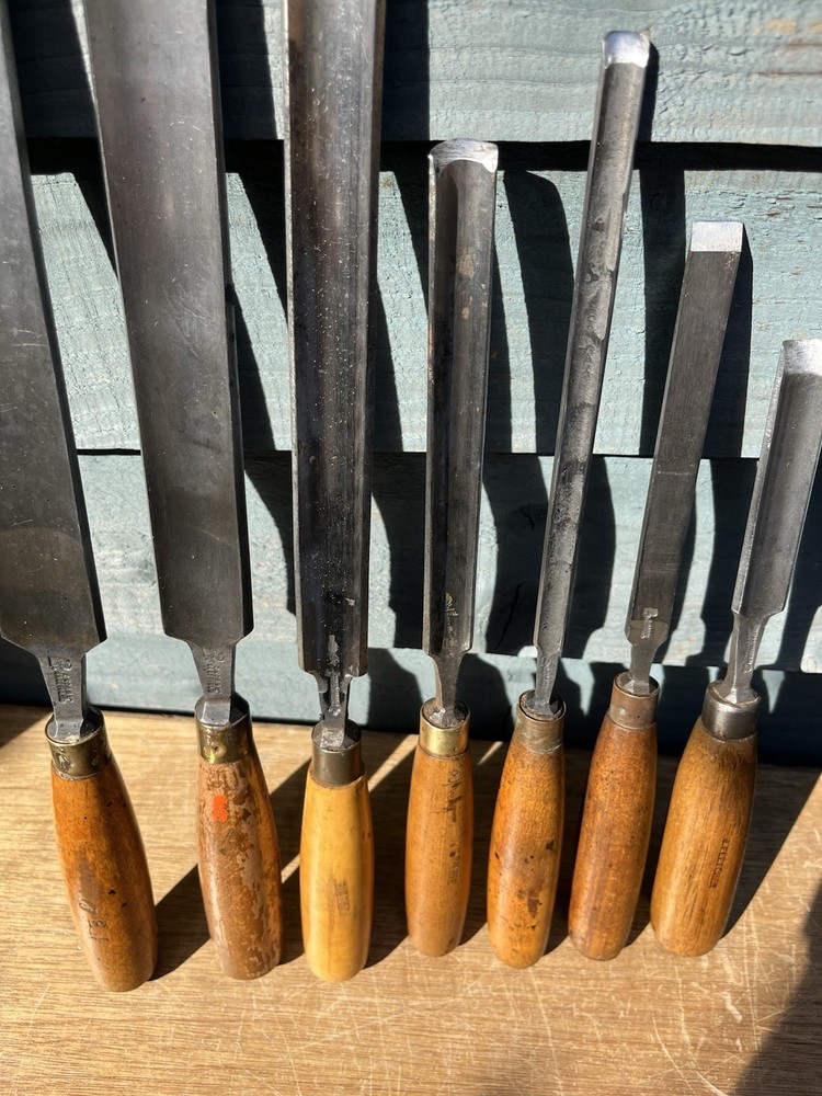Set Of Vintage Paring Gouges By Sorby & Marples Patternmakers Carpentry Tools