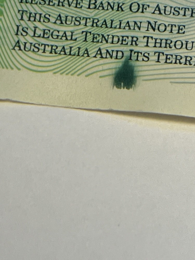 Very Rare,Print Error 1999 $100 Note , MacFarlane/Evans Print Error .