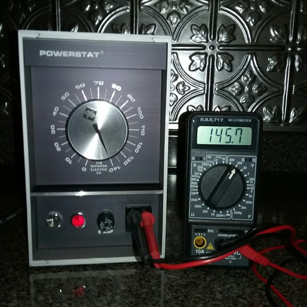 Powerstat Variable Transformer Type N21, Input 120VAC, Output 0-140VAC, 4.5A