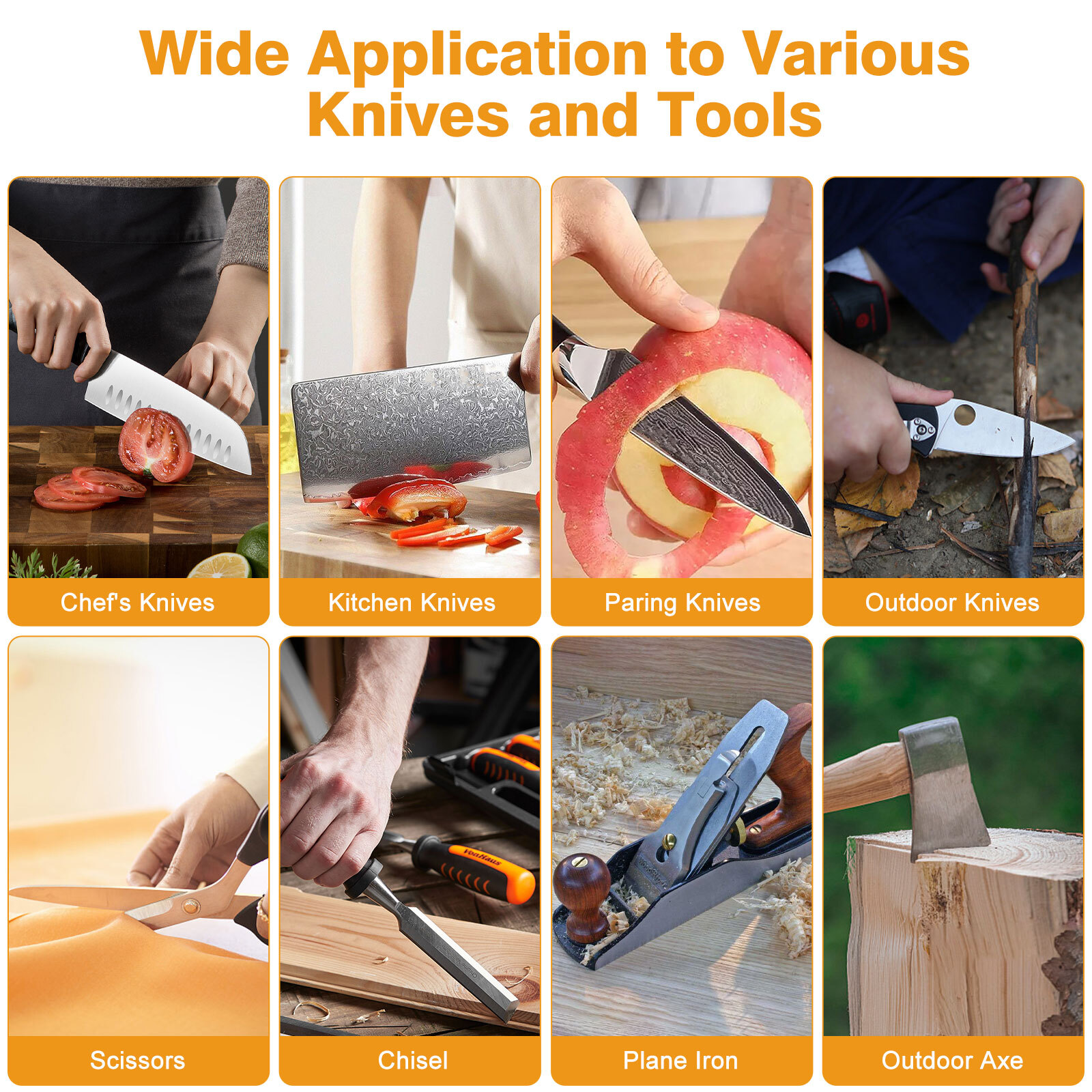 5pcs Diamond Grinding Sharpening Plate 200-1200 Grit Whetstone Stone for Knife