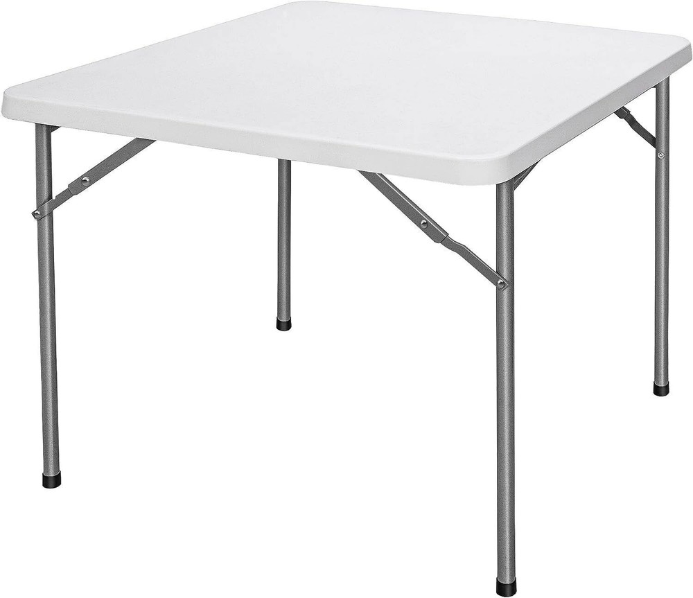 2PCS 3ft Portable Folding Table Plastic Table Square Card Utility Camping Table