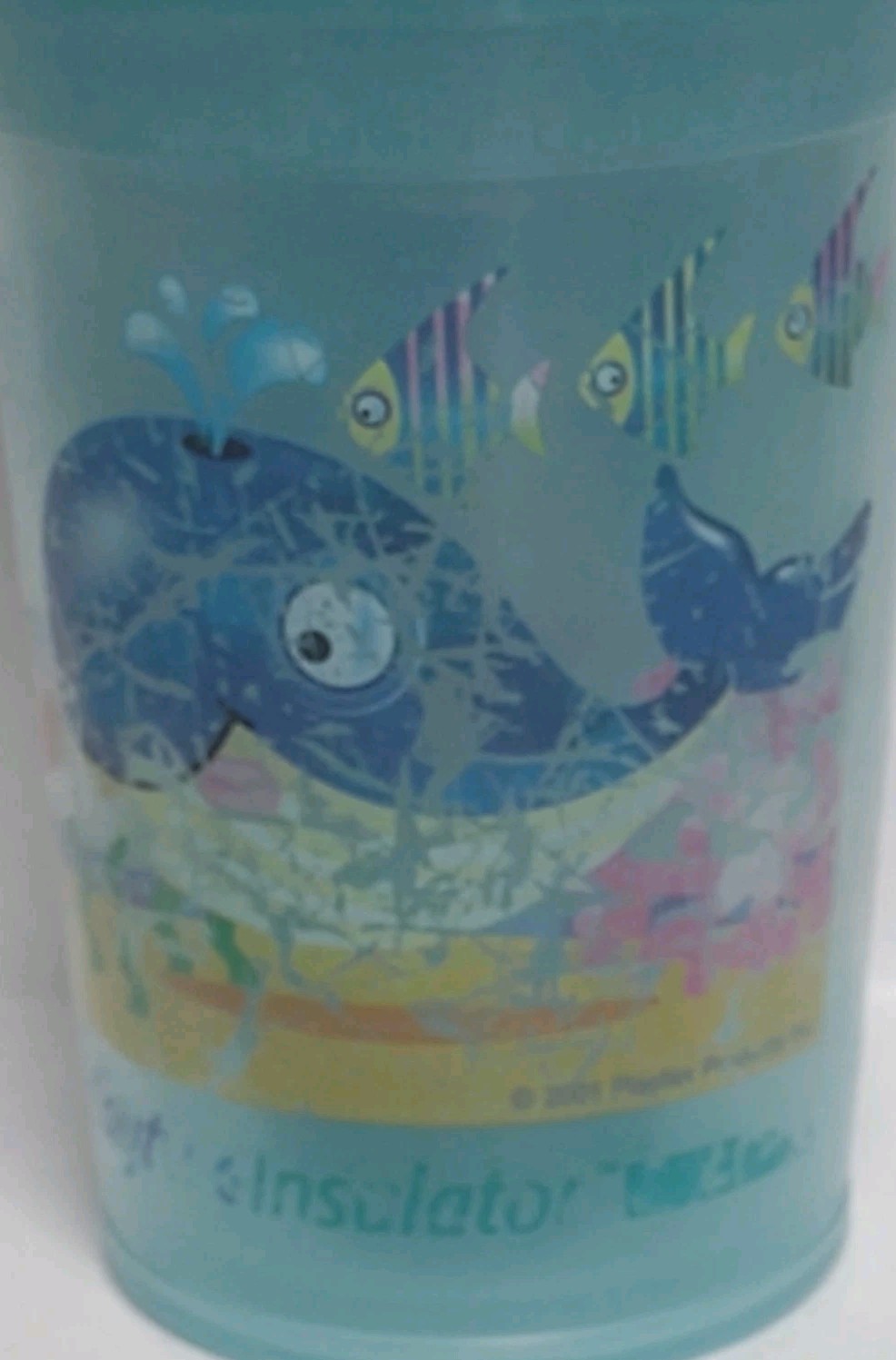 Vtg Playtex Sippy Cup Sea Fish Whale Crab Blue Lid Valve 2001 Pls Read