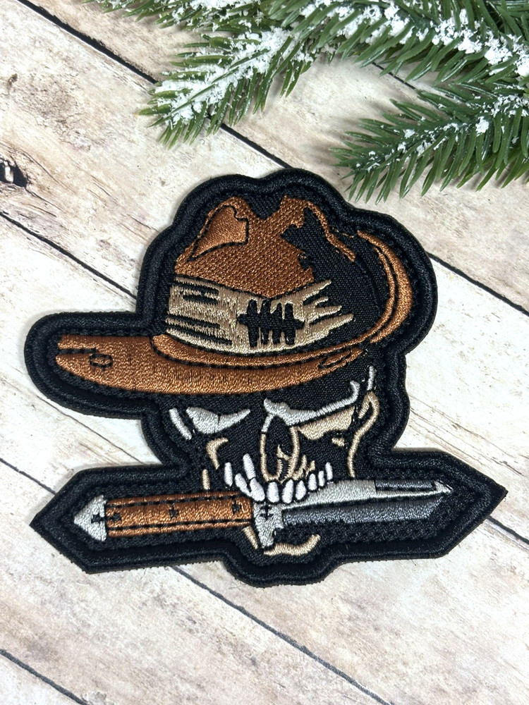 Embroidered Tactical Patch - Skull Patch - Morale Pirate Knife Patch