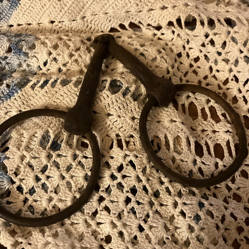 ANTIQUE  Hand Forged Iron O Ring Snaffle Horse Bit