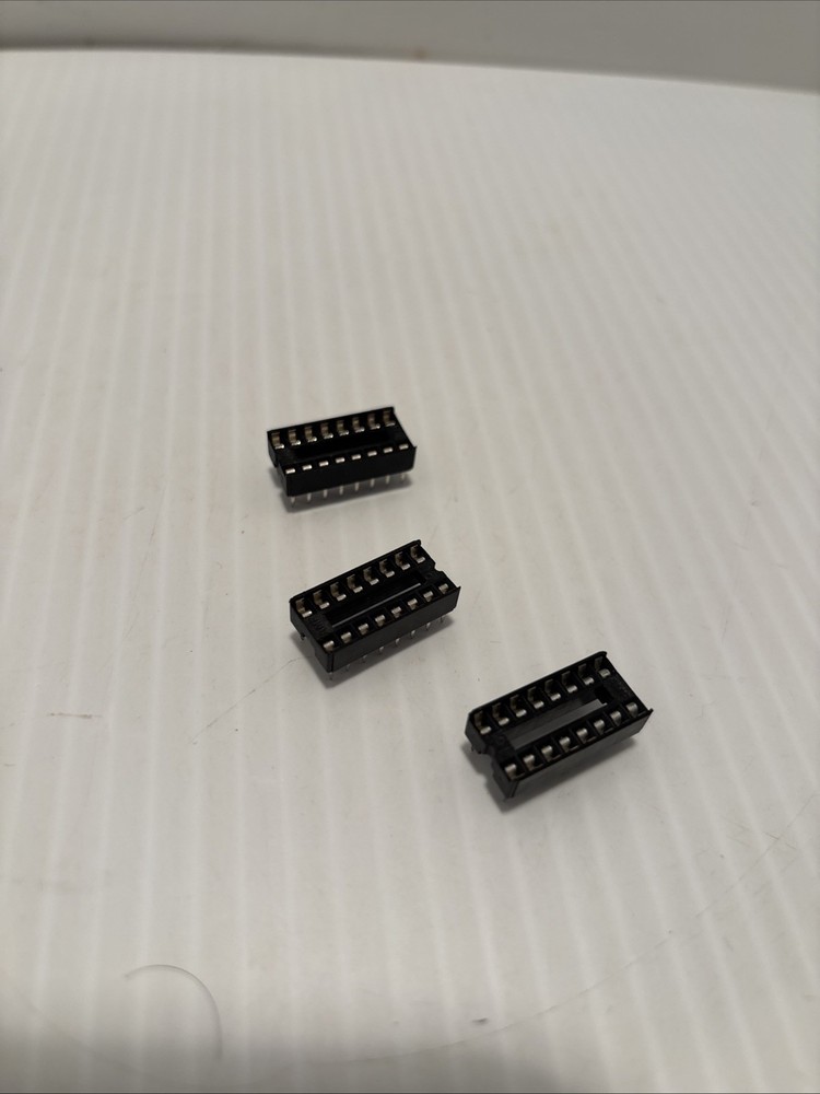 3 Pcs AMP CONNECTOR 16-PIN IC SOCKET DIP BOTTOM