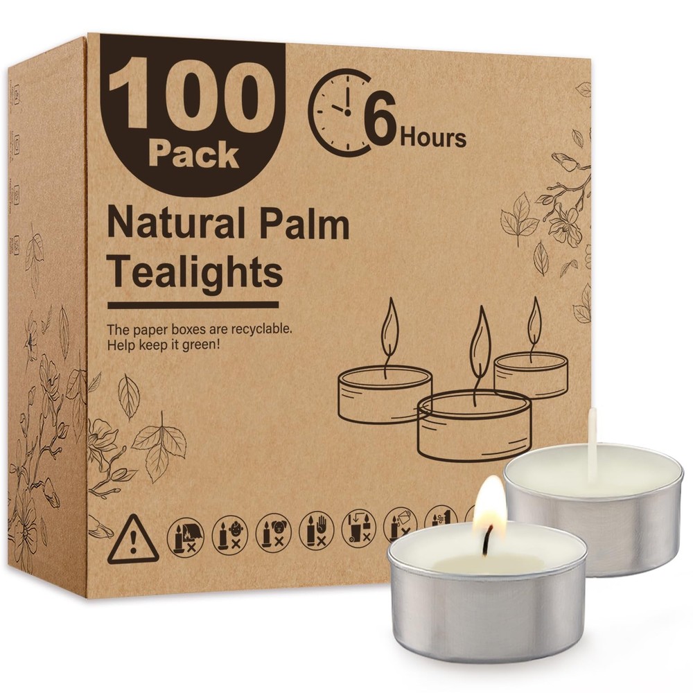 Tea Lights Candles 100 Pack 6 Hours, Tea-6H-100Pack