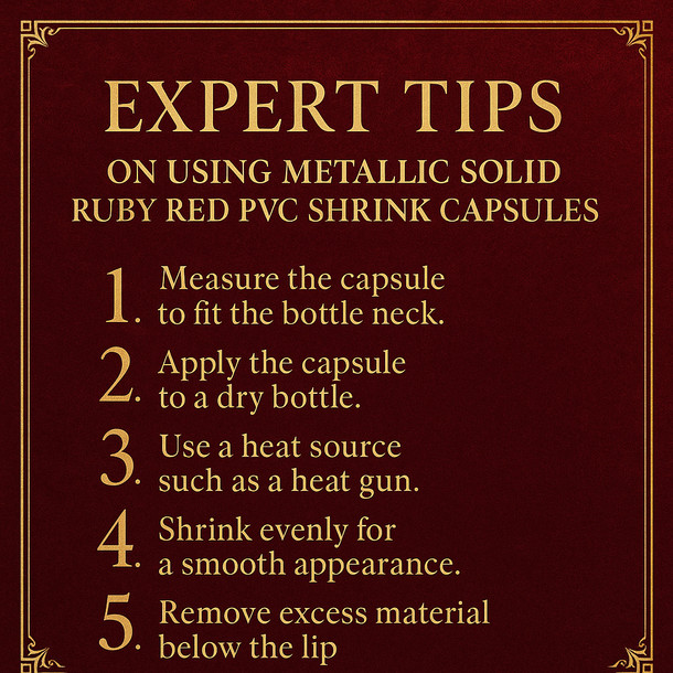 LD Carlson Metallic Solid Ruby Red PVC Shrink Capsules (30 ct)