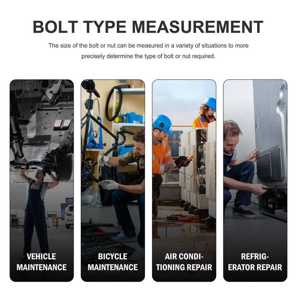 Nut and Bolt Thread Check Tool SAE + Metric Thread Gauge Bolt and Nut Identifier
