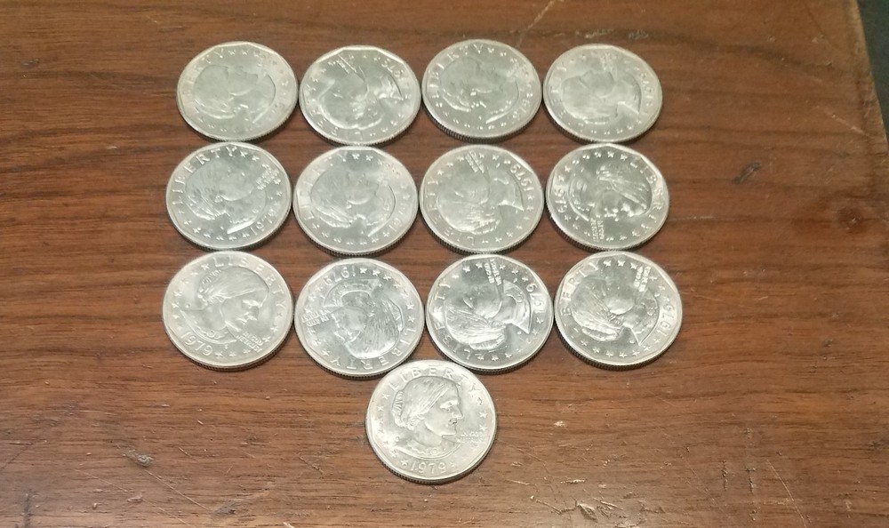 1979  Susan B Anthony Dollar Various Mintmarks, 13 ea.