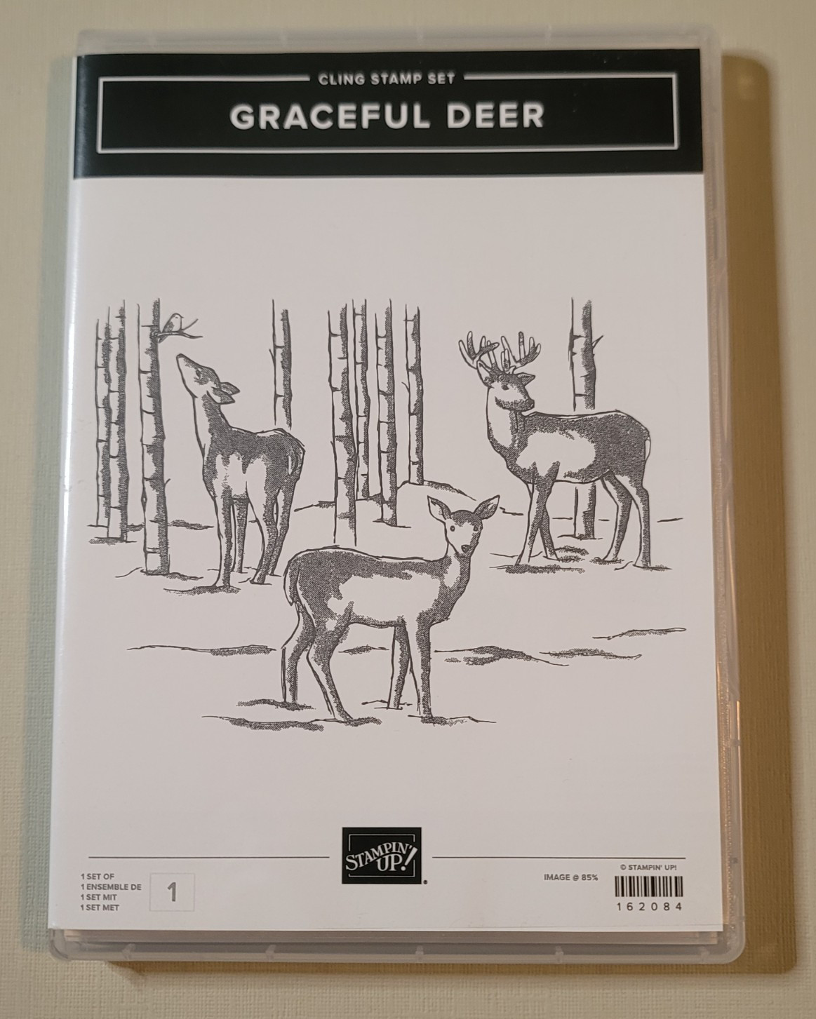 Retired Stampin' Up Large/Background Stamp- GRACEFUL DEER (162084)