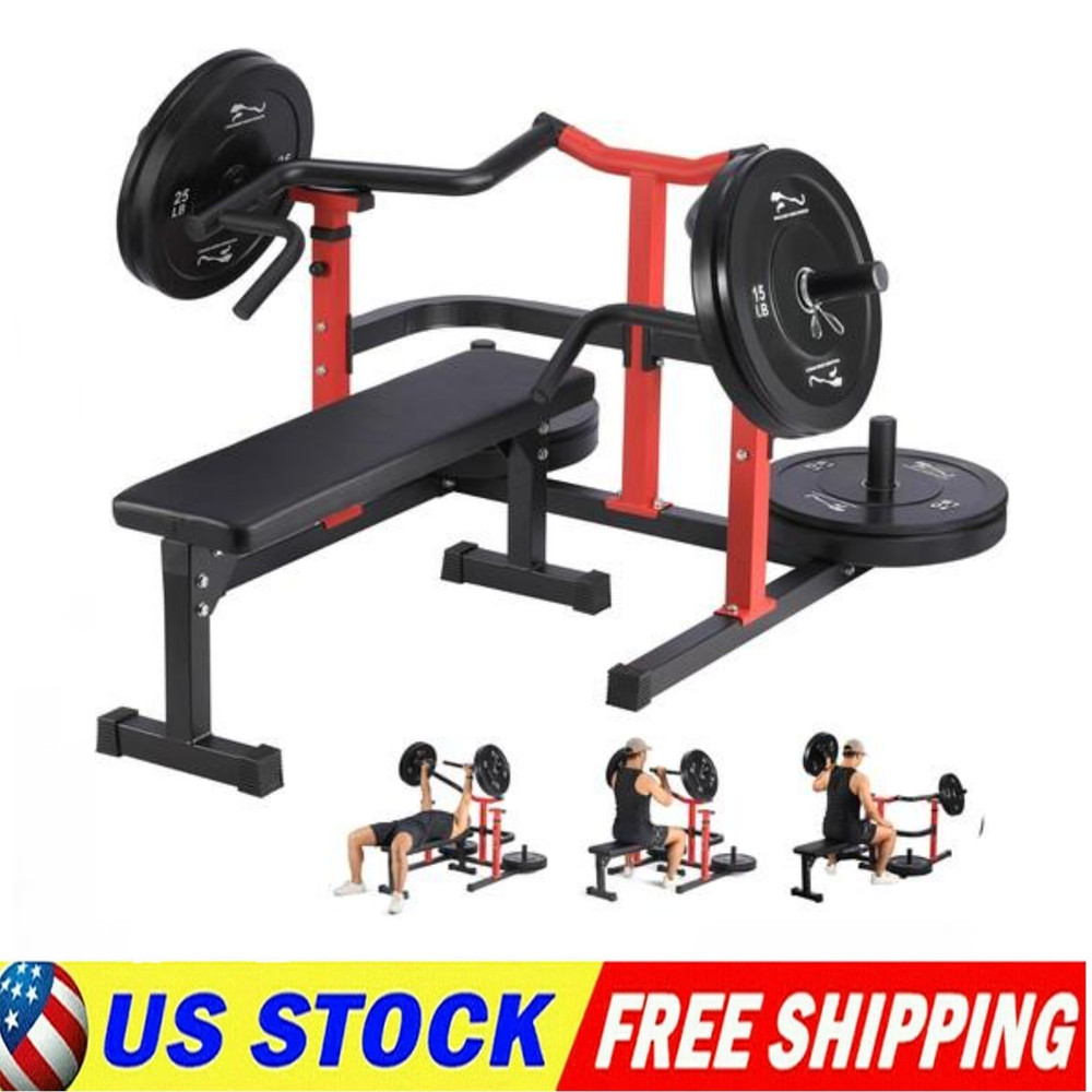 Chest Press Machine with Adjustable Flat Bench & Smooth Bearings,Workout Machine