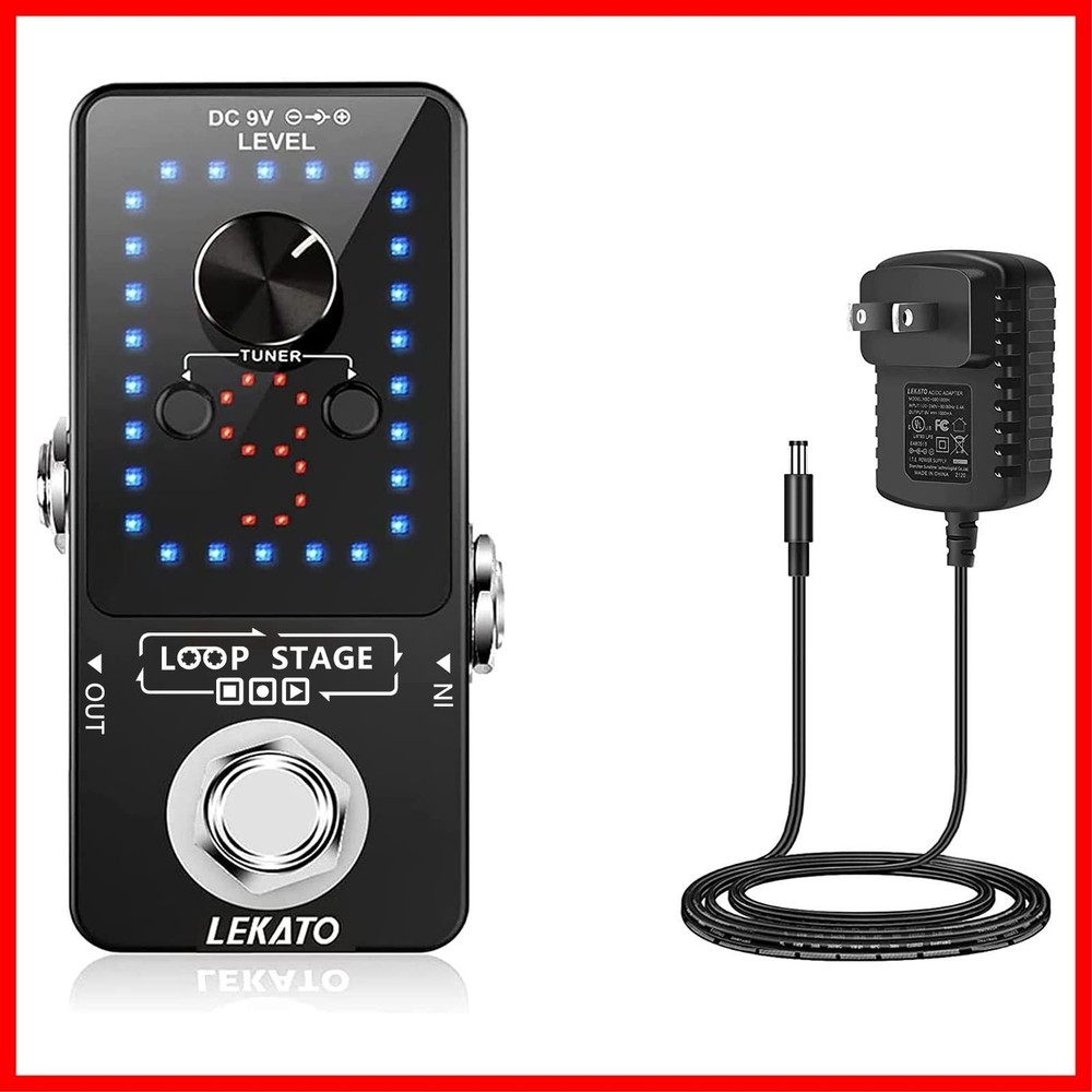 Looper Pedal 9 Loop Tuner Guitar Effect 40min USB 9V Adapter